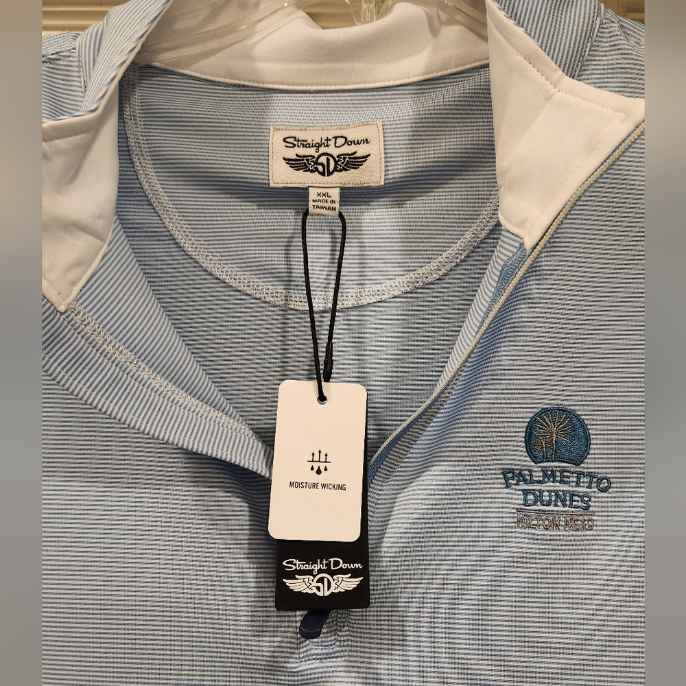 NWT Blue XXL Straight Down Golf Performance Quarter Zip Palmetto Dunes HHI - Picture 6 of 6